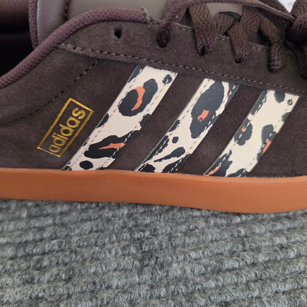 Adidas VL Court 3.0 Women's Size 9.5 Aurora Coffee Brown Sneakers Amber Gum NWB - Picture 4 of 11